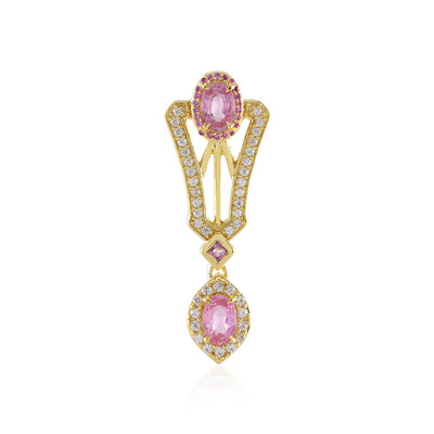 Unheated Ceylon Pink Sapphire Silver Pendant