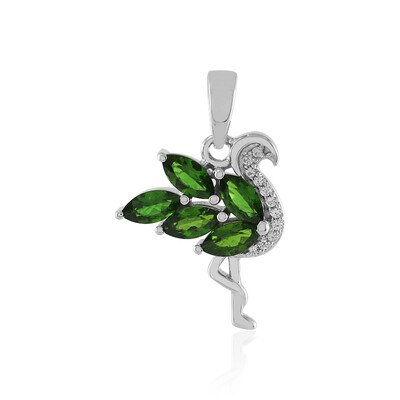 Russian Diopside Silver Pendant