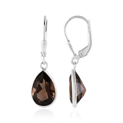 Smoky Quartz Silver Earrings