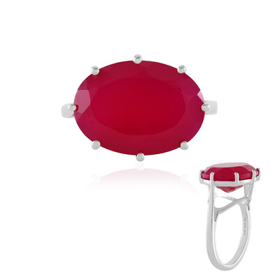 Pink Chalcedony Silver Ring