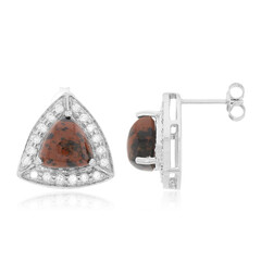 Mahogany Obsidian Silver Earrings