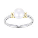 White Freshwater Pearl Silver Ring