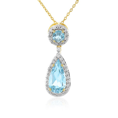 Sky Blue Topaz Silver Necklace