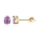 9K Ceylon Purple Sapphire Gold Earrings