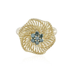 9K I2 Blue Diamond Gold Ring (Ornaments by de Melo)