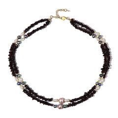 Mozambique Garnet Silver Necklace (Riya)