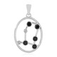 Black Spinel Silver Pendant