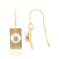 White Freshwater Pearl Silver Earrings (TPC)