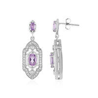 Rose de France Amethyst Silver Earrings