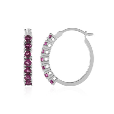 Rhodolite Silver Earrings