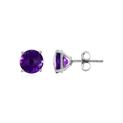 Zambian Amethyst Silver Earrings