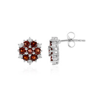 Mozambique Garnet Silver Earrings