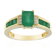 10K AAA Zambian Emerald Gold Ring