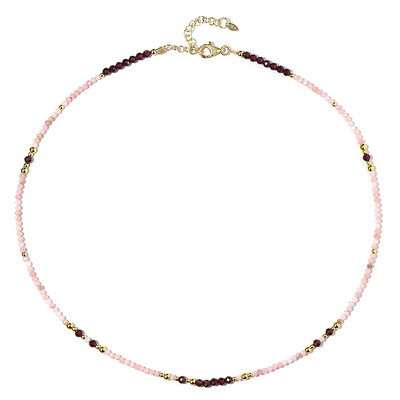 Pink Opal Silver Necklace