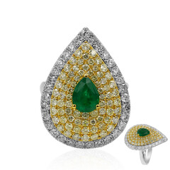 18K AAA Zambian Emerald Gold Ring (CIRARI)