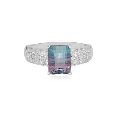 Bi Colour Fluorite Silver Ring