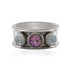 Pink Mystic Quartz Silver Ring