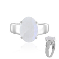 Rainbow Moonstone Silver Ring