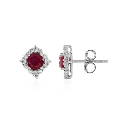 Madagascar Ruby Silver Earrings