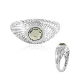 Green Amethyst Silver Ring