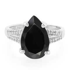 Black Spinel Silver Ring