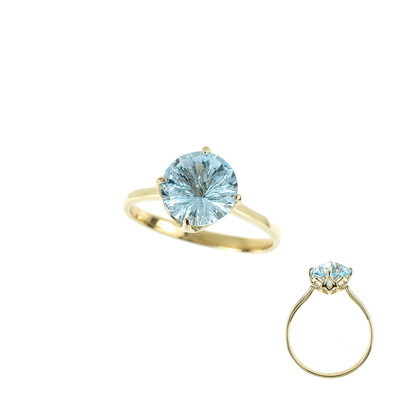 9K Sky Blue Topaz Gold Ring (dagen)