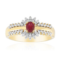 18K Red Beryl Gold Ring