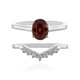 Mahogany Zircon Silver Ring