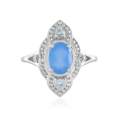 Blue Chalcedony Silver Ring