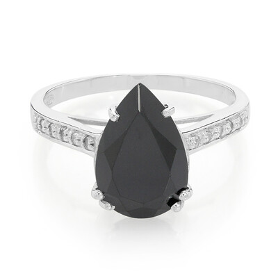 Black Spinel Silver Ring