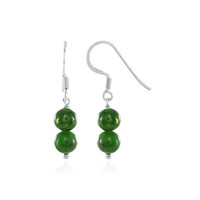 Russian Diopside Silver Earrings