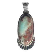 Copper Larimar Silver Pendant