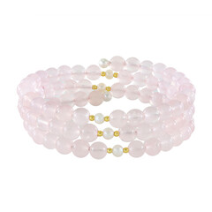 Rose Quartz Steel Bangle (Riya)