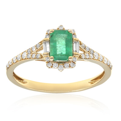 14K AAA Zambian Emerald Gold Ring (CIRARI)