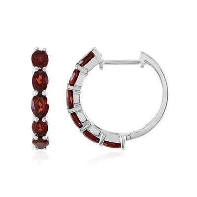 Indian Garnet Silver Earrings