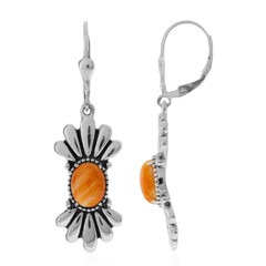 Orange Spiny Oyster Shell Silver Earrings (Desert Chic)