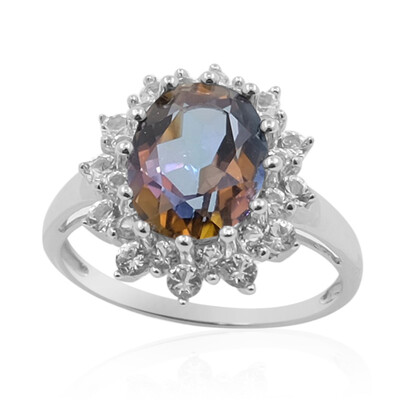 Passion Fruit Topaz Silver Ring