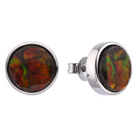 Ammolite Silver Earrings