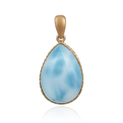 14K Larimar Gold Pendant