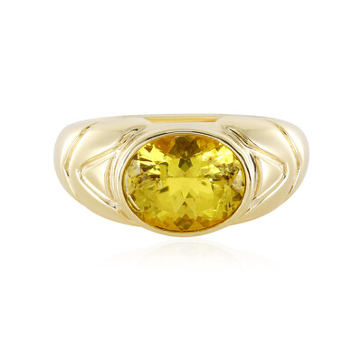 Golden Apatite Silver Ring