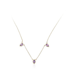 9K Ceylon Purple Sapphire Gold Necklace