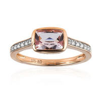 9K Unheated Pink Beryl Gold Ring