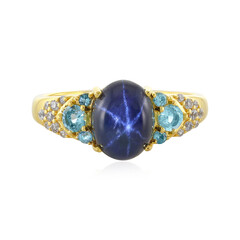 Blue Star Sapphire Silver Ring