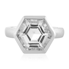 White Quartz Silver Ring