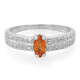 Orange Sapphire Silver Ring