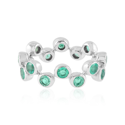 Colombian Emerald Silver Ring