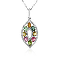 Fancy Tourmaline Silver Necklace