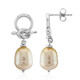 Kabira Golden South Sea Pearl Silver Earrings (TPC)