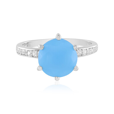 Blue Chalcedony Silver Ring