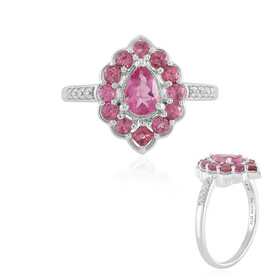 Rubellite Silver Ring